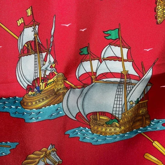 Hermes SILK SCARF “VOILE DE LUMIERE” 90cm square RED NWT/BOX - Picture 6 of 16